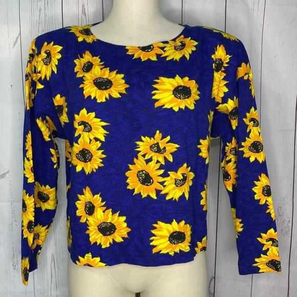 Gitano Medium Sunflower Vintage 3 Piece Set Short Shirt Long & Short Sleeve - Picture 4 of 11